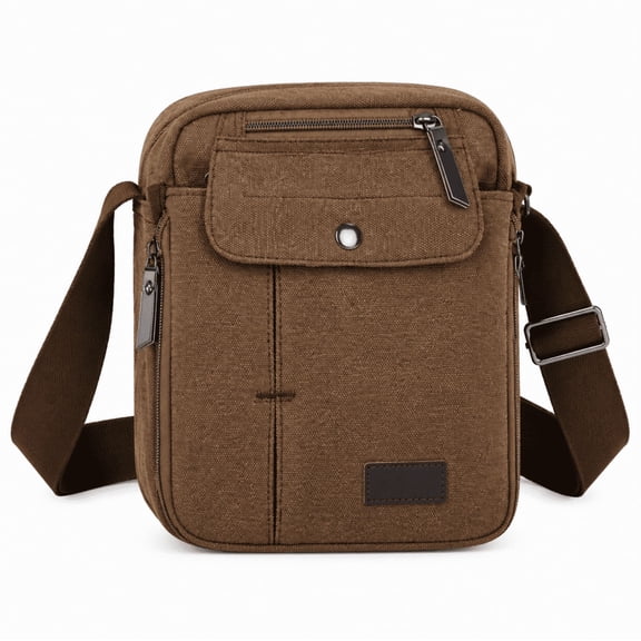 Men's Canvas Crossbody Bag – Casual Small Messenger Bag for Painting & Travel