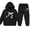 Black*, variant on RUTAYY Girls 2 Piece Casual Outfit Long Sleeve Graphic Print Hooded Tops Drawstring Waist Jogger Pants Kids Daily Kids Tracksuit Brown