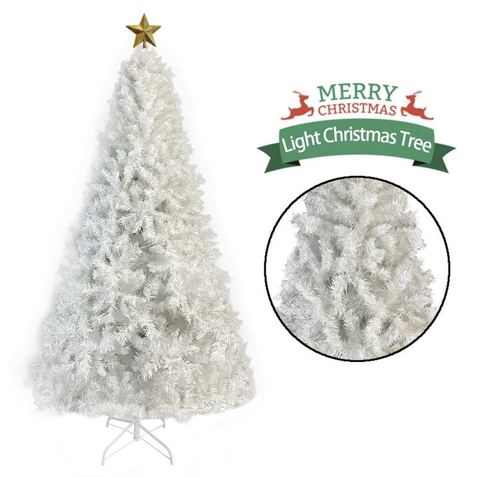 6ft Artificial Christmas Tree With 300 Led Lights And 600 Bendable Branches,  Decorated Tree With Tri-color Led Lights, White - Modernluxe : Target