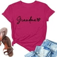 thumbnail image 4 of Tittly T Shirts for Women Spring Tops for Women Grandma Shirts For Women Shirt Heart Printed Casual Short Sleeve Tee Top Graphic Tees Tshirts Shirts Hot Pink S, 4 of 5