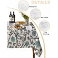 thumbnail image 2 of Teal Green Leaf Table Cloth, Vintage Farmhouse Boho Pastoral Tribal Waterproof Tablecloth for Rectangle Tables, Reusable Washable Fabric Table Cover for Restaurant Kitchen Dining Tables 60"x120", 2 of 6