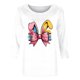 thumbnail image 3 of Camisetas Casuales de las Mujeres Impresas 3/4 Manga Cuello Redondo Blusa, Moda Ligera Superior para el Hogar Y el Uso Diario, Cómoda Imitación de la Tela Del Estante, 3 of 5