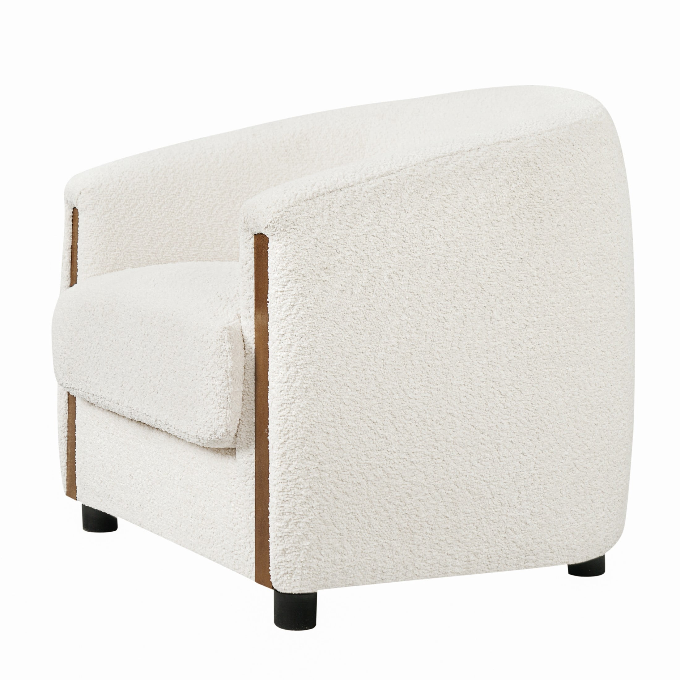 Christopher Knight Home Modern Curved Upholstered Barrel Accent Chair, Removable Cushion, Beige, Set of 2