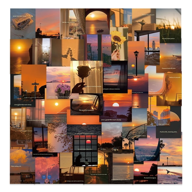 Paquete de pegatinas Sunset and Dusk Aesthetic, 60 unidades