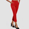 thumbnail image 2 of zaveiop Women Bootcut Yoga Tall Dress Cropped Pants Flare Long Trousers Work Stretchy Business Casual Slacks Pockets (Z2-Red, XL), 2 of 6