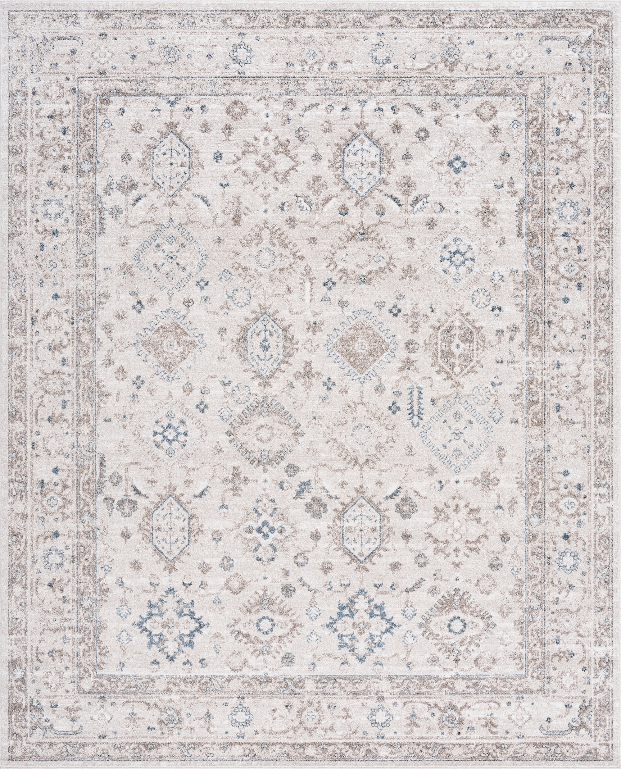 Bliss Rugs Magic Traditional 8' x 10' Blue and Cream Indoor Area Rug