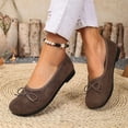 thumbnail image 6 of ZACPNCV Womens Suede Flats Square Toe Bow Design Comfort Casual Slip On Shoes, 6 of 8
