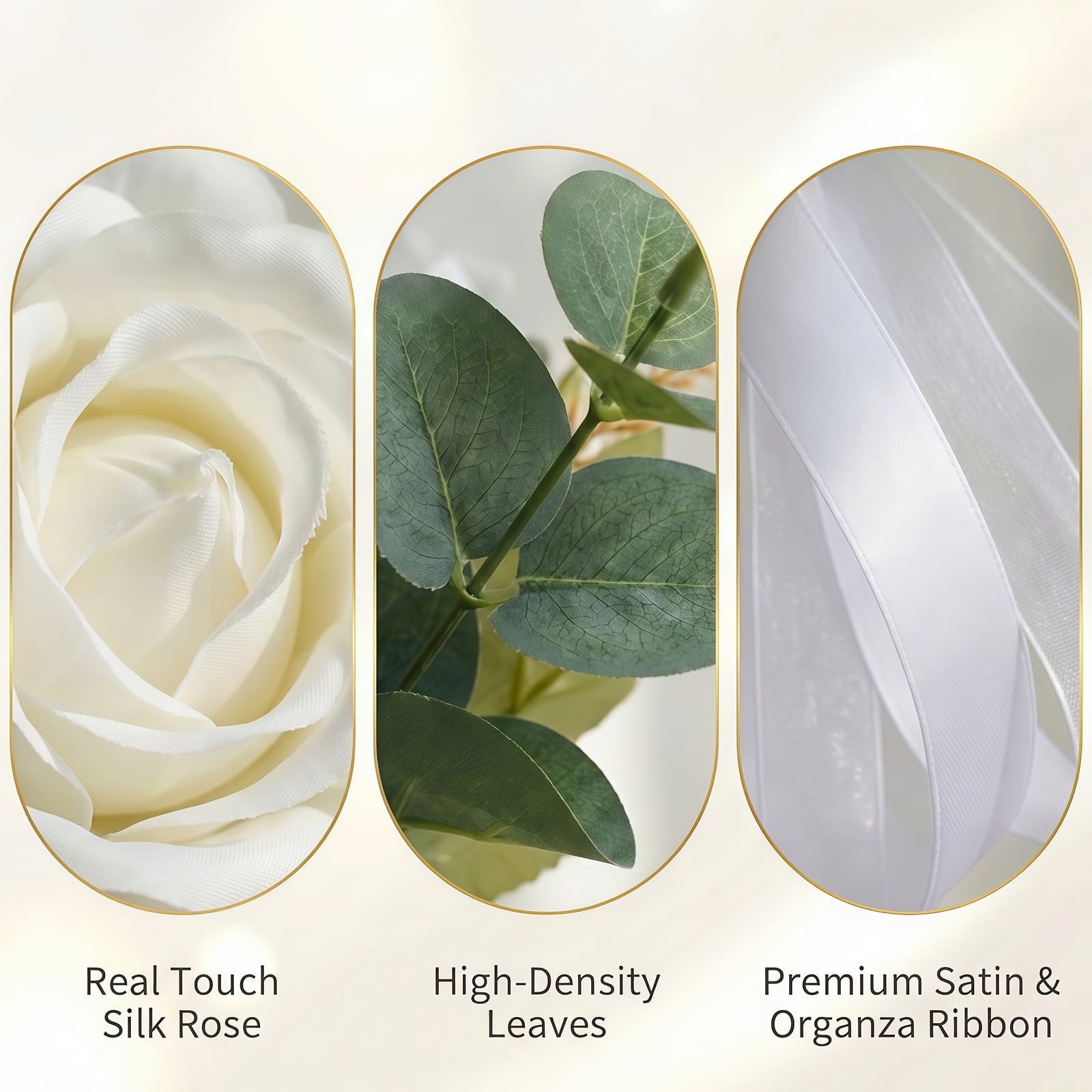 Set of 12 White Wedding Car Decorations Artificial Flowers for Door Handle Decor Just Married Car Decorations for Mirror Wedding Accessories for Reception Flores Artificiales para Decoracion