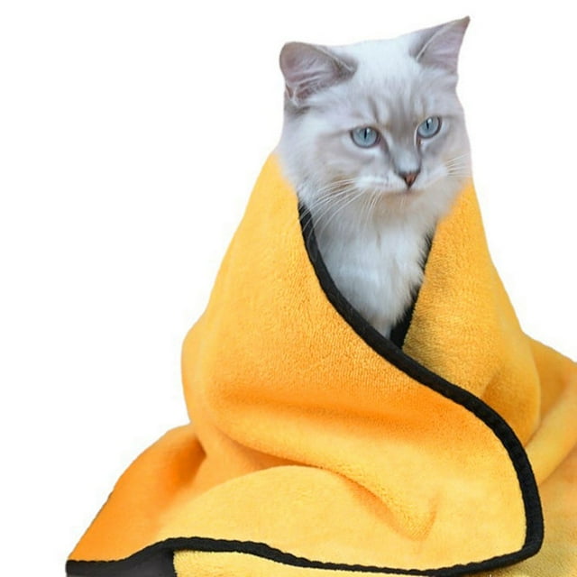 EASTIN Dog Bath Towel - Super Absorbent Microfiber Dog Towel for Small Medium Large Dogs and Cats Yellow & Grey