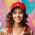 thumbnail image 4 of Dalix Chicken Embroidered Cotton Baseball Hat Adjustable Dad Cap Womens in Red, 4 of 5