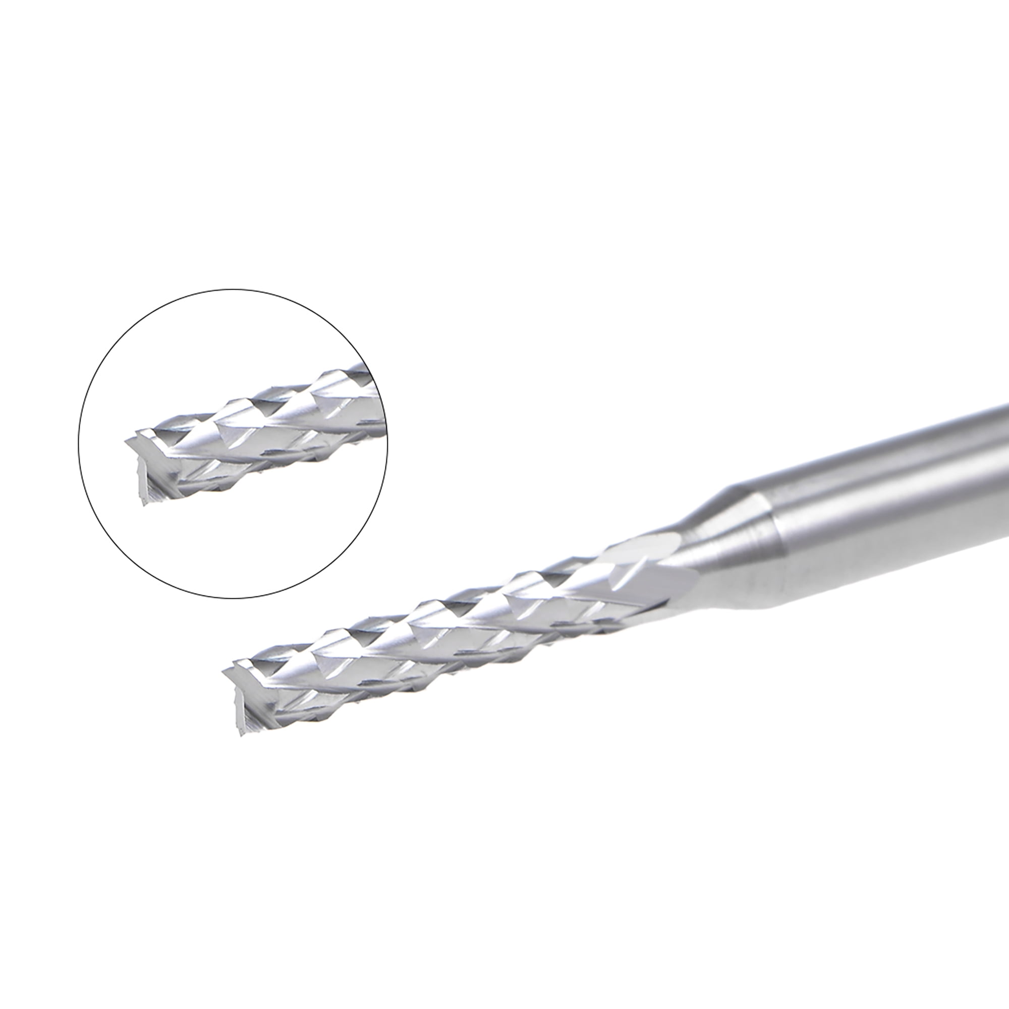 Uxcell 0.08'' x 0.45'' End Mill Engraving Milling Cutter CNC Router Bits Carbide  Silver Tone 10Pcs