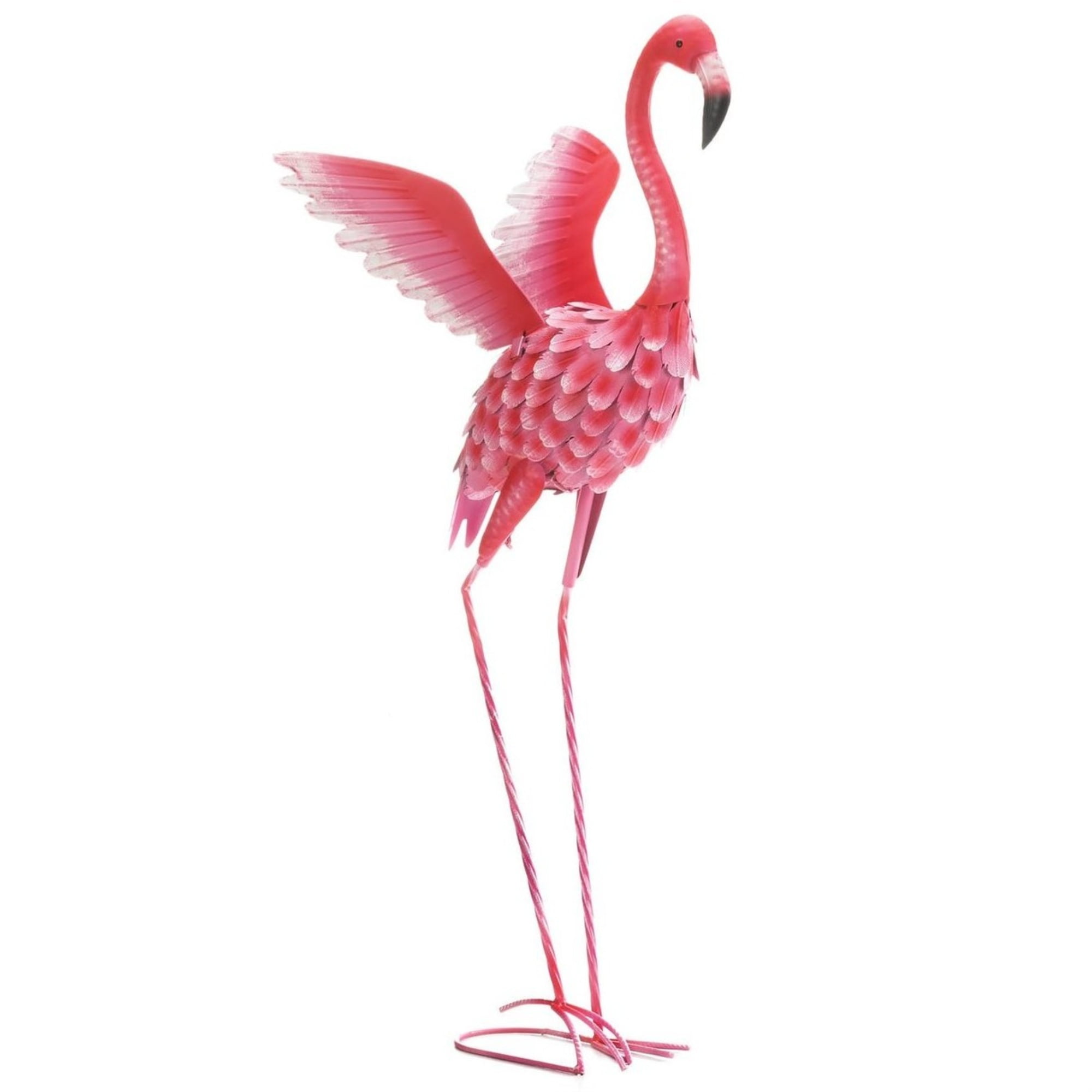 120cm Tall Flamingo Garden Patio Lawn Ornament Statue Metal Pink Outdoor Indoor 