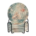 thumbnail image 2 of YAZAOO 6Pcs Drink Coasters With Holder 3.94Inch Goldfish in Motion Creative Coil Coaster Coasters Colors Absorbent Coasters for Drinks Coasters Set Thicken Heat for Home Table, 2 of 7