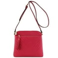 thumbnail image 4 of chevron Quilted Medium crossbody Bag with Tassel Accent (Fuchsia), 4 of 4