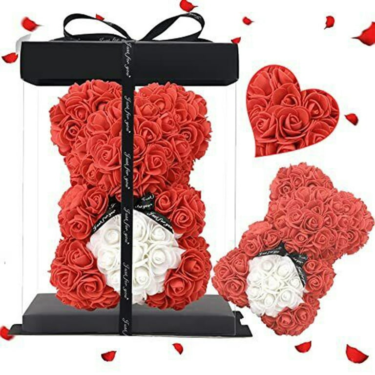 Wedding Rose Teddy Bear With Box For Women Valentines Girlfriend