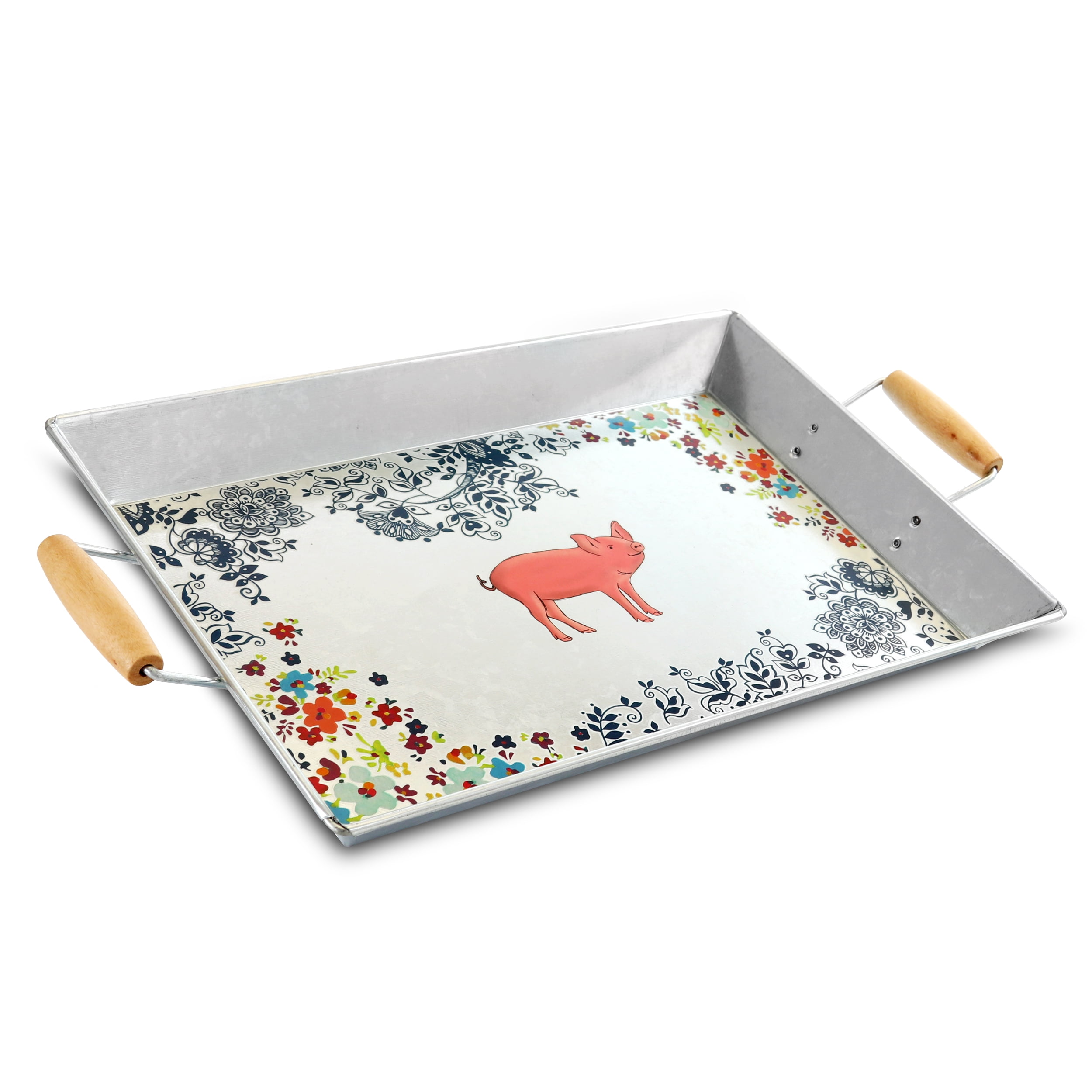 Urban Market Life On The Farm 18 Inch Galvanized Metal Serving Tray Walmart Com Walmart Com