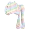 thumbnail image 5 of Grblisyd Girls 2 Piece Outfits Kids Crew Neck Long Sleeve Tops and Elastic Waist Flared Pants Cute Cartoon Print Sweatsuit Clothing Sets, 5 of 7