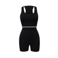thumbnail image 6 of Bzhegqhd Women's Fashion Two-piece Solid Color U-Neck Tank Top and Short Sports Casual Suit, 6 of 8