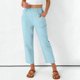 thumbnail image 4 of Pincandy Women's Solid Color Elastic Waist Pockets Linen Blend 9-Point Pants, Casual & Daily Wear, 4 of 7