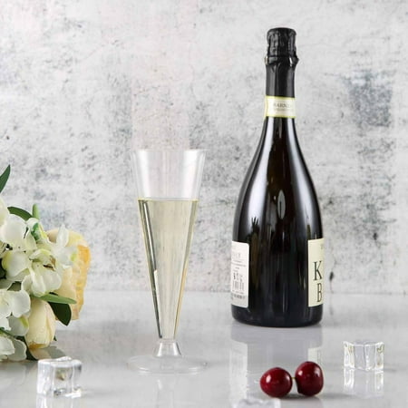Heart Toasting Flutes - Efavormart 60 Pcs - Clear 6oz Timeless Elegance Toasting Disposable Plastic Flutes