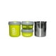 thumbnail image 1 of SET DE 3 TOPPERS DE ACERO INOXIDABLE Ideal para el desayuno o comida, apto para usar en micro ondas, cada topper tiene tapa de rosca con válvula, anti derrames, son 3 diferentes tamaños, libre de PBA, 1 of 5