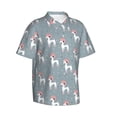 thumbnail image 3 of Xecao Cartoon Poodle Dog print Hawaiian shirt - a stylish short-sleeve button-down for men, perfect for casual beach and tropical outings., 3 of 9