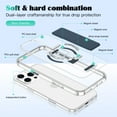 thumbnail image 4 of ELEHOLD Transparent Phone Case For iPhone 16 Plus, Slim Wrist Strap Invisible Kickstand Mag-Safe Magnetic Charging Drop Protection Shockproof Clear Phoen Case ,Darkblue, 4 of 7