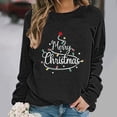 thumbnail image 6 of Womens Casual Crew Neck Sweatshirt Christmas Loose Fit Soft Long Sleeve Warm Pullover Tops Fall Clothes Black M, 6 of 6