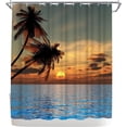 thumbnail image 3 of Tropical Waterproof Shower Curtain Summer Coastal Landscape Shower Curtain Polyester Fabric Bathroom Decor with hooks 54"W x 78"L (Pack of 1), 3 of 6