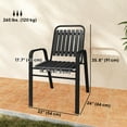 thumbnail image 3 of Outsunny Outdoor Dining Chairs Set of 4, Stackable Metal Chairs, Black, 3 of 10