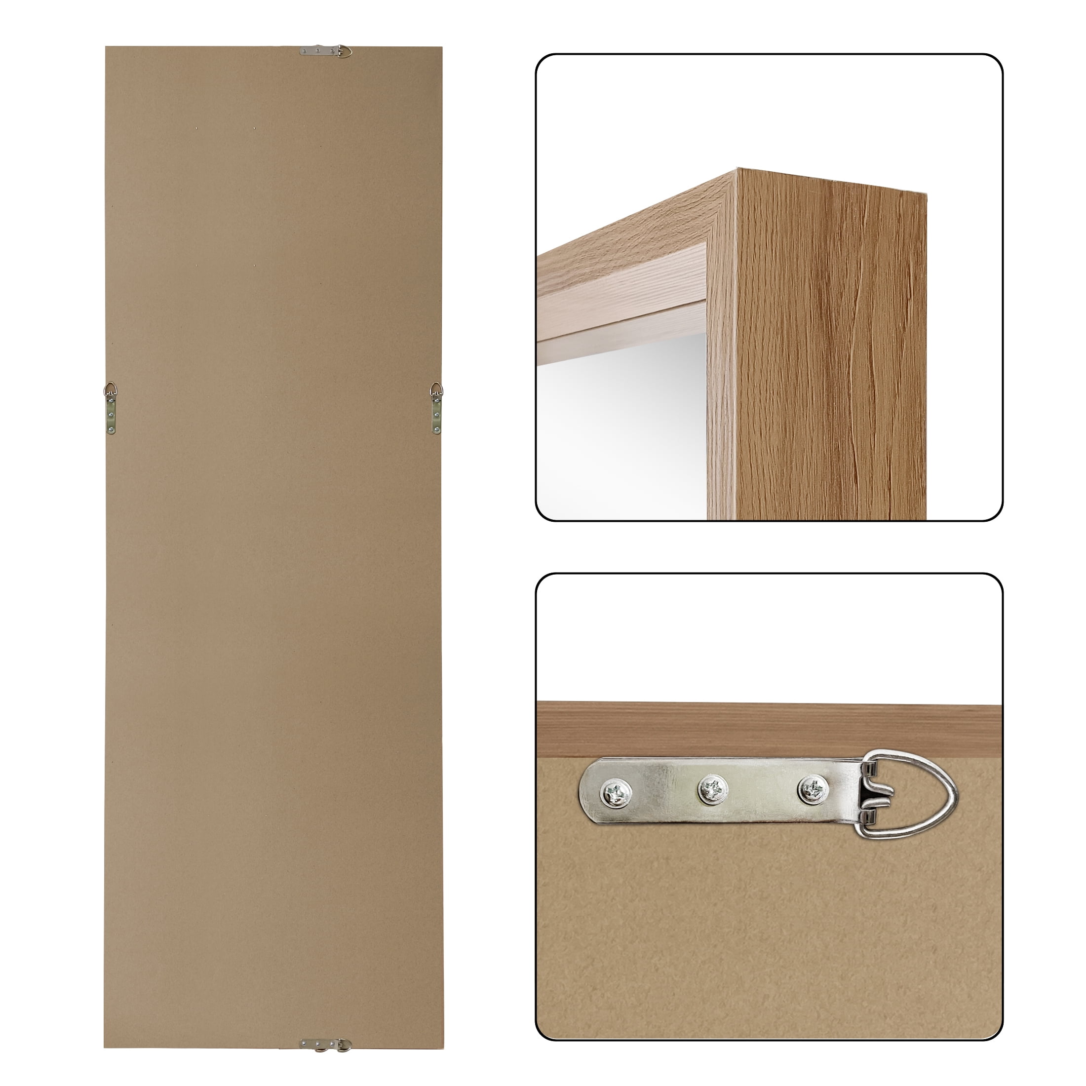 Better Homes & Gardens 22" x 65" Light Honey Shadow Box Full-Length Leaner Mirror