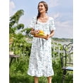 thumbnail image 4 of Ekouaer Cotton Nightgowns for Women Vintage Victorian Nightgown Short Sleeve Lace Night Gown Long Nightdress Soft Nightshirt, 4 of 6
