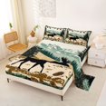 thumbnail image 2 of Castle Fairy Retro Print Mountain Moose Queen Size Sheets 4 Pieces,Pine Cone Fringe Snow Queen Sheet Sets,Sage Tan Cream,1 Fitted Sheet,1 Flat Sheet and 2 Pillowcases, 2 of 6