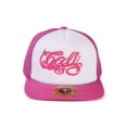 thumbnail image 1 of TopHeadwear Cali Script Trucker Hat - White/Pink, 1 of 2