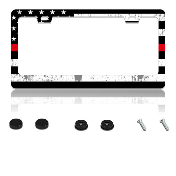 American Flag License Plate Frame Metal Car Accessories Personalized License Plate Cover Fits Standard U.S. Vehicles Size: 12.2 x 6 Inches for Men Women Gift