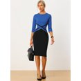 thumbnail image 2 of Vestido de tubo Allegra K para mujer Color de contraste Azul real S, 2 of 6