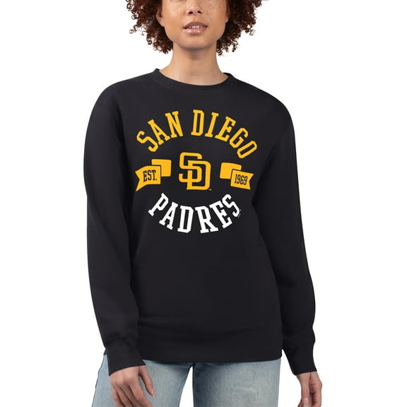 Women's G-III 4Her by Carl Banks Black San Diego Padres Team Logo Fleece Pullover Sweatshirt