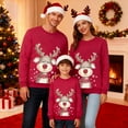 thumbnail image 2 of Family Matching Hoodie 3 Piece Parent And Kids Holiday Sweatshirts Cozy Outfit Festive Printed Pajamas, 2 of 6