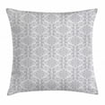 thumbnail image 1 of Grey Throw Pillow Cushion Cover, Victorian Antique Tile Pattern with Royal Curlicues Old Rich Scroll Regency Motifs, Decorative Square Accent Pillow Case, 24 X 24 Inches, Grey Pale Grey, by Ambesonne, 1 of 2