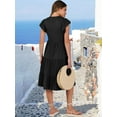 thumbnail image 5 of Womens Summer Ruffle Sleeve V Neck Midi Dress 2024 Fashion Casual Fit Flowy Tiered Boho Beach Vacation Sundress, 5 of 6