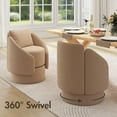 thumbnail image 5 of Guyou Barrel Dining Chairs Set of 1, Modern Swivel Upholstered Suede Accent Chair, Small Armchairs for Living Room, Bedroom, Brown, 5 of 6