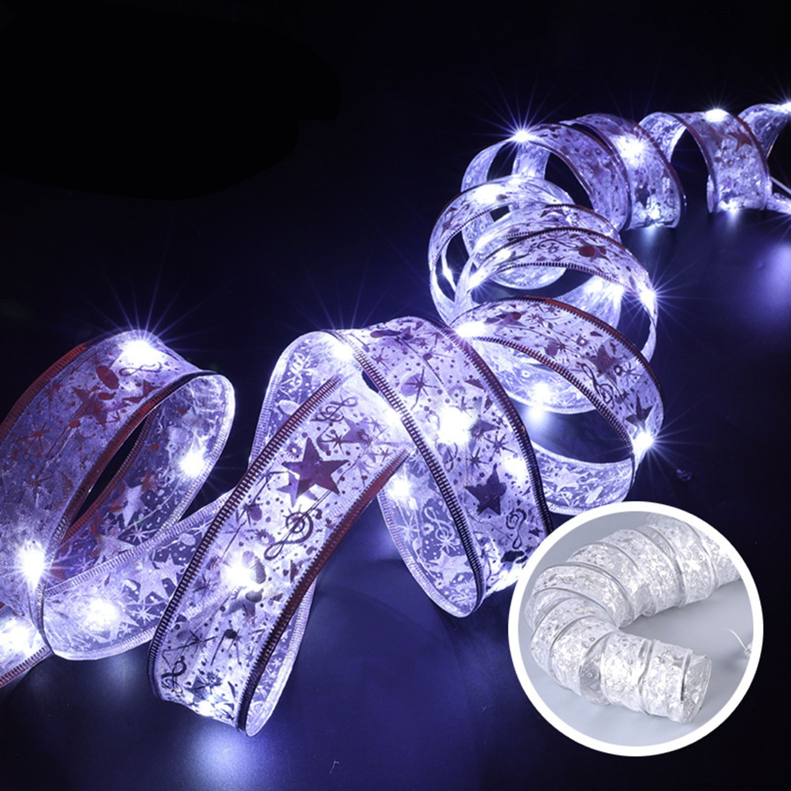 Ribbon Christmas Lights Outdoor 