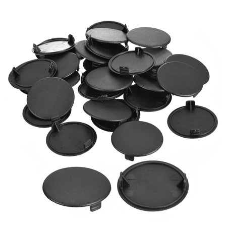 20Pack 38mm(1 1/2") Dia Plastic Concealed Hinge Hole Cover Hole Plugs, Black