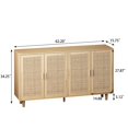 thumbnail image 2 of 62.20"Elegant and Functional 4-Door Rattan Decorative Storage Cabinet,for Bedroom,Living Room,Office,Easy Assembly, 2 of 7