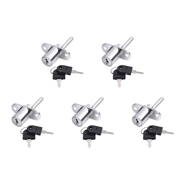 Cerradura 16/19 mm Gabinete Estable Archivador Cerraduras Herrajes para muebles (16 mm) Plata