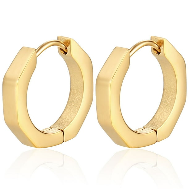 Pendientes de tuerca minimalistas geométricos para mujer, pendientes de círculo de corazón con barra triangular hexagonal de rombo Simple Vhermosa Aretes