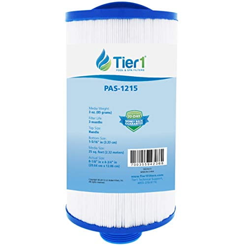 Tier1 Filtre de Piscine et Spa de Remplacement pour Dream Maker, Plectco PDM25 - avec Raccord de Fond Interchangeable - Cartouche de Filtre à Eau Plissée pour Réduire les Contaminants