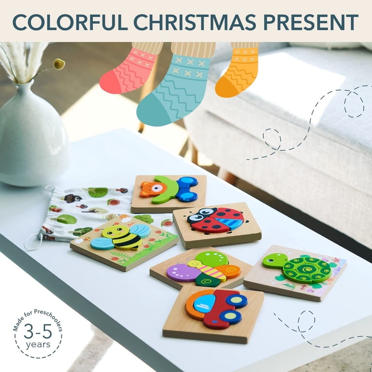 Zicster My First Puzzle Set For Toddlers - 12 Montessori Puzzles With 2-5 Pieces, Things That Go Together Theme