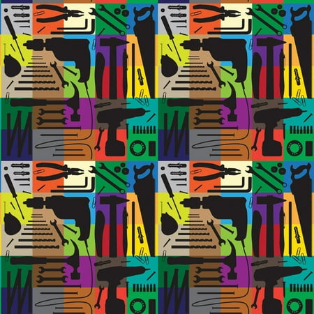 Flat Wrap Wrapping Paper 19"X27" 2 Sheets/Pkg-Masculine - Tools