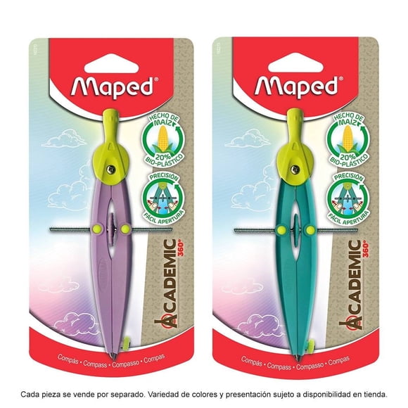 Compás Maped Academic 360° de Maiz Varios Colores 1 Pieza